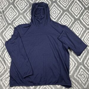 Duluth Trading Pullover Hoodie Mens 2XL Blue Relaxed Fit Warm Face Cover